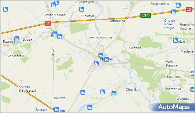 mapa Trawniki powiat świdnicki, Trawniki powiat świdnicki na mapie Targeo