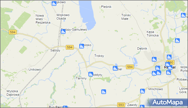 mapa Troksy, Troksy na mapie Targeo