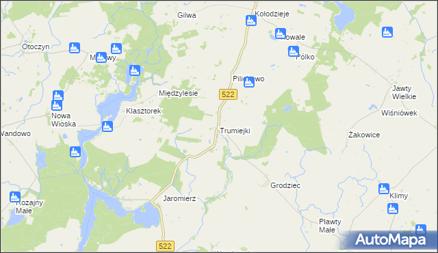 mapa Trumiejki, Trumiejki na mapie Targeo