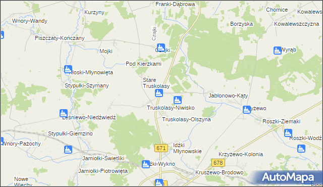 mapa Truskolasy-Lachy, Truskolasy-Lachy na mapie Targeo