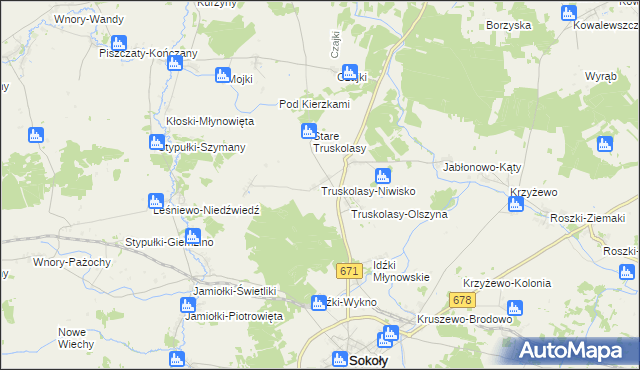 mapa Truskolasy-Niwisko, Truskolasy-Niwisko na mapie Targeo