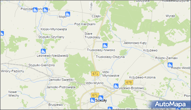 mapa Truskolasy-Olszyna, Truskolasy-Olszyna na mapie Targeo