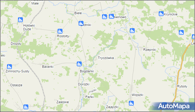 mapa Tryczówka, Tryczówka na mapie Targeo