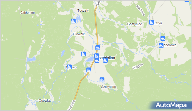 mapa Trzebielino, Trzebielino na mapie Targeo