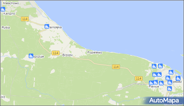 mapa Trzebieradz gmina Nowe Warpno, Trzebieradz gmina Nowe Warpno na mapie Targeo