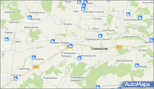 mapa Trzebieszów Drugi, Trzebieszów Drugi na mapie Targeo