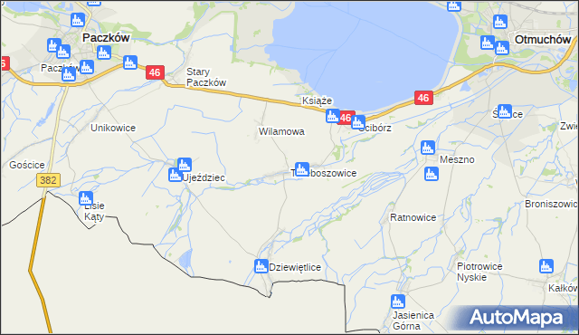 mapa Trzeboszowice, Trzeboszowice na mapie Targeo