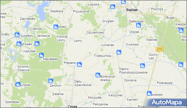 mapa Trzebuchów, Trzebuchów na mapie Targeo