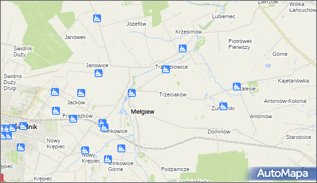 mapa Trzeciaków, Trzeciaków na mapie Targeo