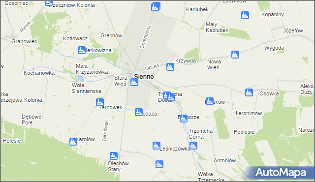 mapa Trzemcha Dolna, Trzemcha Dolna na mapie Targeo