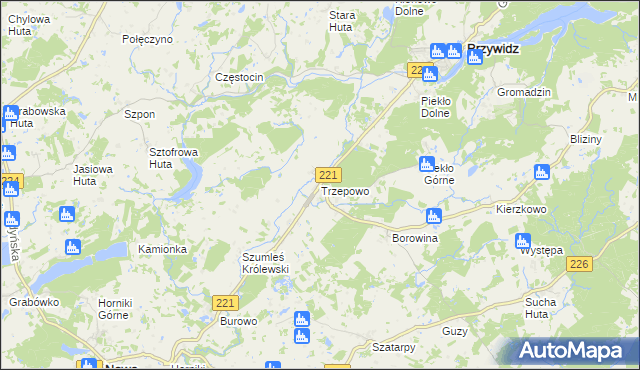 mapa Trzepowo gmina Przywidz, Trzepowo gmina Przywidz na mapie Targeo