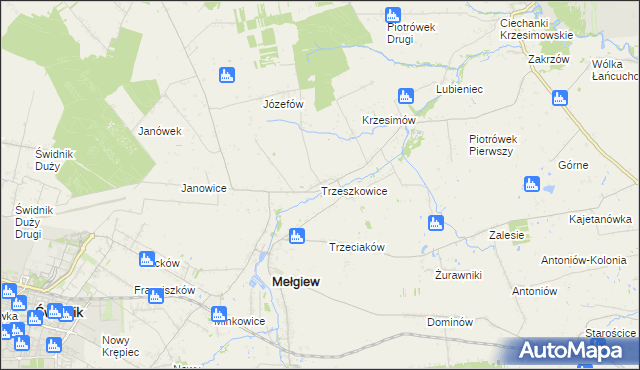 mapa Trzeszkowice, Trzeszkowice na mapie Targeo