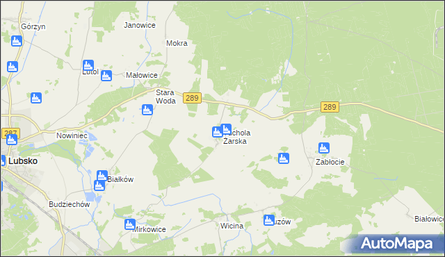 mapa Tuchola Żarska, Tuchola Żarska na mapie Targeo