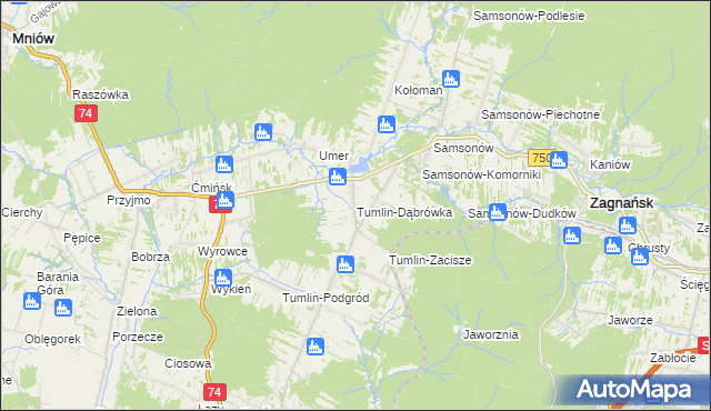 mapa Tumlin-Dąbrówka, Tumlin-Dąbrówka na mapie Targeo