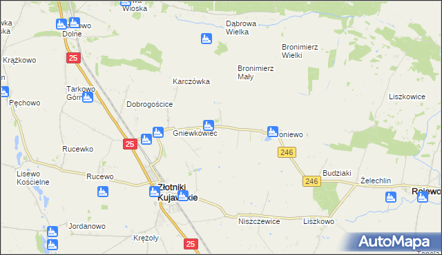 mapa Tupadły gmina Złotniki Kujawskie, Tupadły gmina Złotniki Kujawskie na mapie Targeo