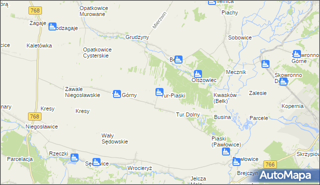 mapa Tur-Piaski, Tur-Piaski na mapie Targeo