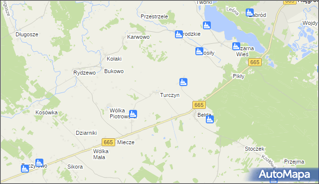 mapa Turczyn gmina Rajgród, Turczyn gmina Rajgród na mapie Targeo