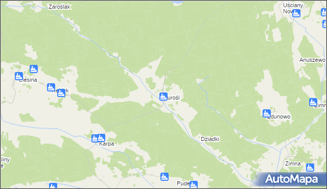 mapa Turośl gmina Pisz, Turośl gmina Pisz na mapie Targeo