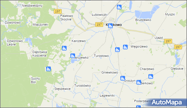 mapa Turostowo, Turostowo na mapie Targeo