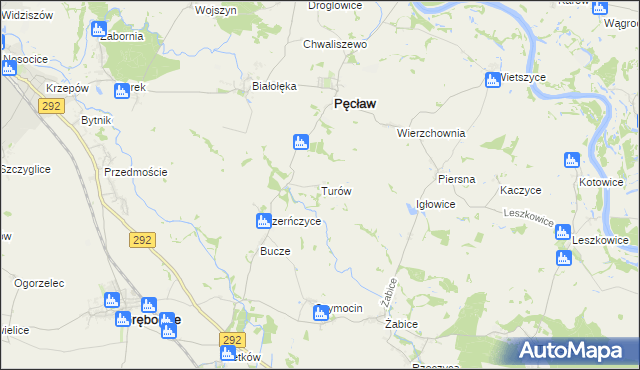 mapa Turów gmina Pęcław, Turów gmina Pęcław na mapie Targeo