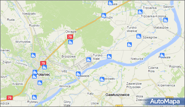 mapa Tursko Małe, Tursko Małe na mapie Targeo