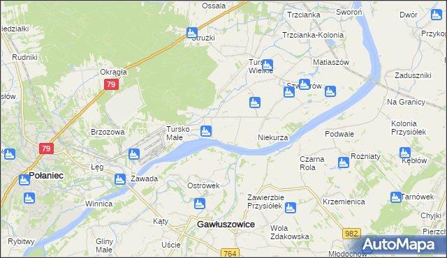 mapa Tursko Małe-Kolonia, Tursko Małe-Kolonia na mapie Targeo