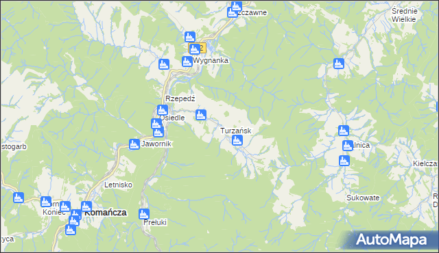 mapa Turzańsk, Turzańsk na mapie Targeo