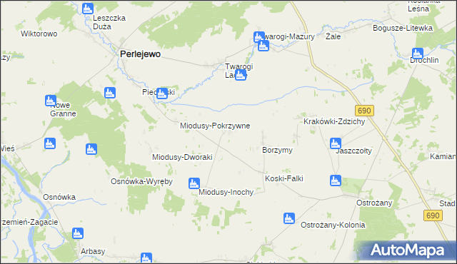 mapa Twarogi-Trąbnica, Twarogi-Trąbnica na mapie Targeo