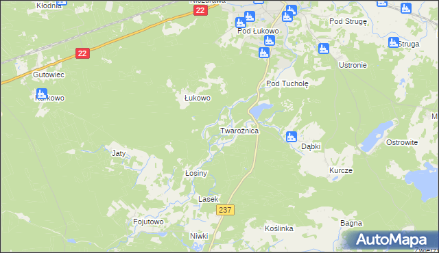 mapa Twarożnica, Twarożnica na mapie Targeo