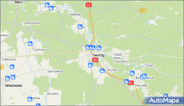mapa Tworóg, Tworóg na mapie Targeo