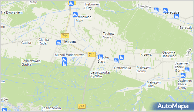 mapa Tychów Stary, Tychów Stary na mapie Targeo