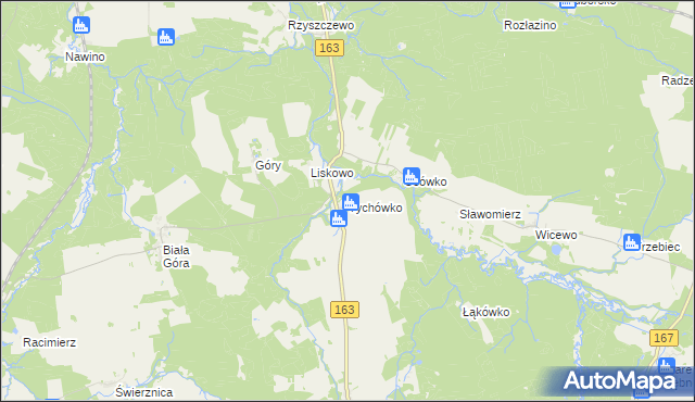 mapa Tychówko, Tychówko na mapie Targeo