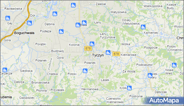 mapa Tyczyn powiat rzeszowski, Tyczyn powiat rzeszowski na mapie Targeo