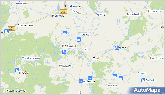 mapa Tyń, Tyń na mapie Targeo