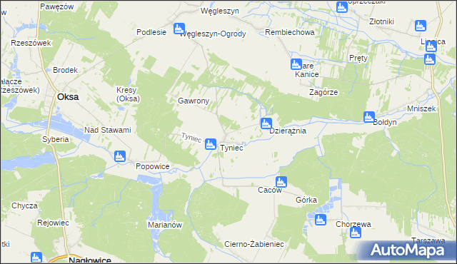 mapa Tyniec-Kolonia, Tyniec-Kolonia na mapie Targeo