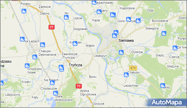 mapa Ubieszyn, Ubieszyn na mapie Targeo