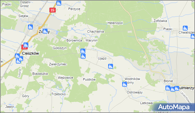 mapa Ujazd gmina Cieszków, Ujazd gmina Cieszków na mapie Targeo