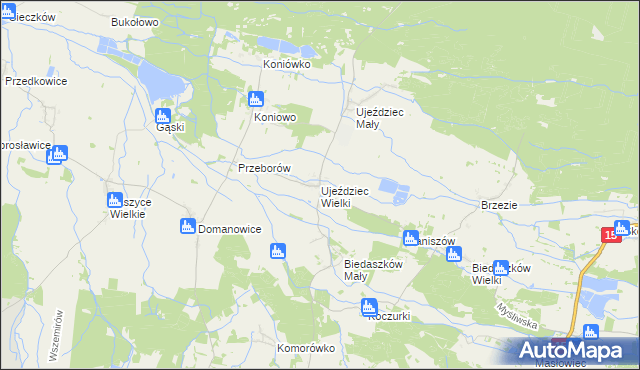 mapa Ujeździec Wielki, Ujeździec Wielki na mapie Targeo