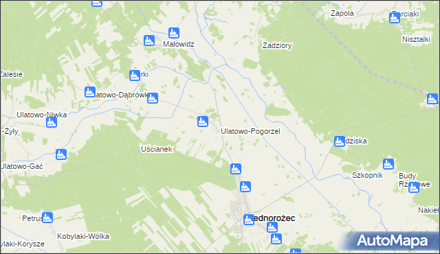 mapa Ulatowo-Pogorzel, Ulatowo-Pogorzel na mapie Targeo