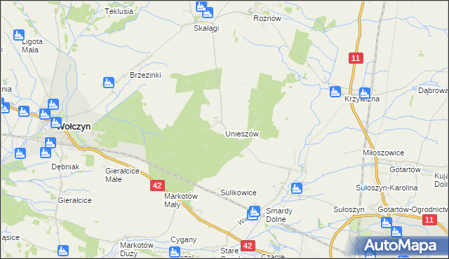 mapa Unieszów, Unieszów na mapie Targeo