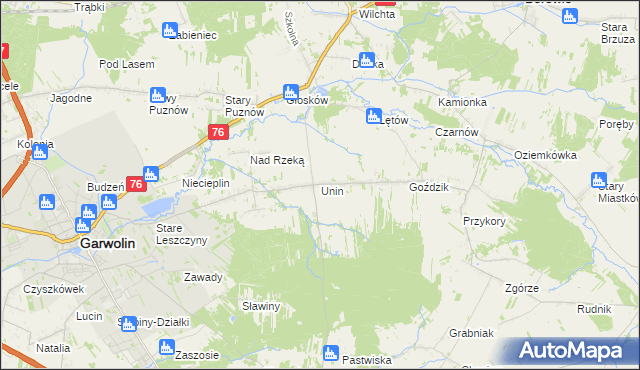 mapa Unin gmina Górzno, Unin gmina Górzno na mapie Targeo