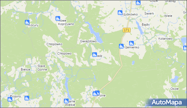 mapa Uradz, Uradz na mapie Targeo