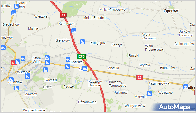 mapa Uroczysko Leśne, Uroczysko Leśne na mapie Targeo