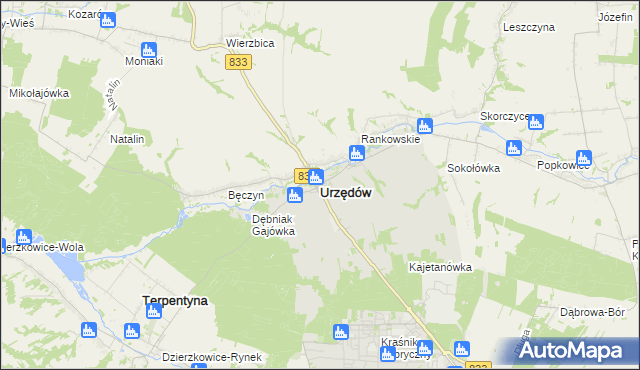 mapa Urzędów, Urzędów na mapie Targeo