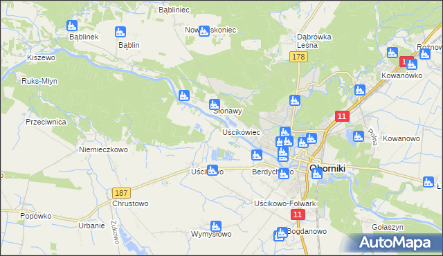 mapa Uścikówiec, Uścikówiec na mapie Targeo