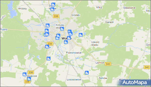 mapa Uskorz Mały, Uskorz Mały na mapie Targeo