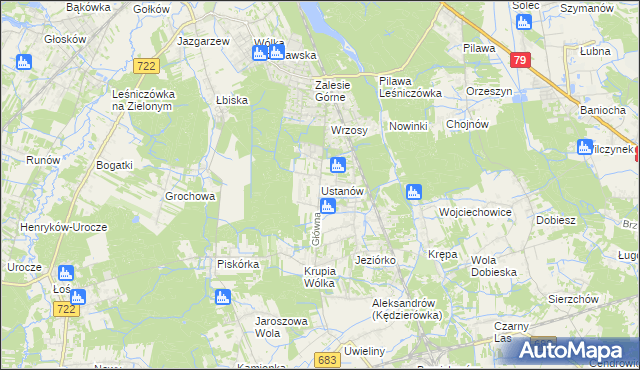 mapa Ustanów, Ustanów na mapie Targeo