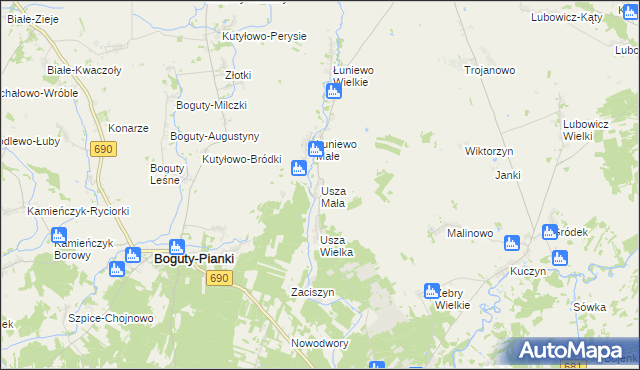 mapa Usza Mała, Usza Mała na mapie Targeo