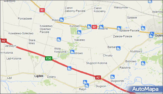 mapa Wacławów gmina Lądek, Wacławów gmina Lądek na mapie Targeo