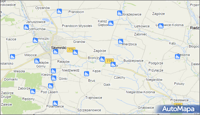 mapa Waganowice, Waganowice na mapie Targeo